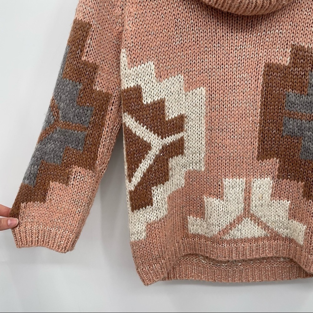Sundance Pink Tribal Sweater with Sequin Sequin Detail - Picture 6 of 14